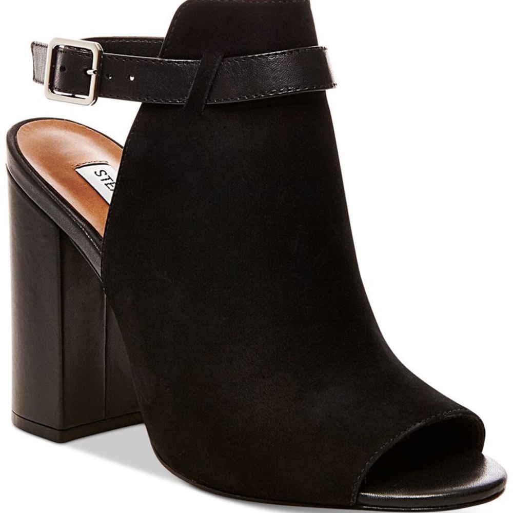 Steve Madden black peep toe booties